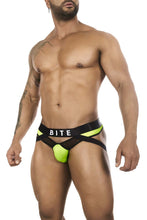 Load image into Gallery viewer, BiteWear BW2023108 Tuxedo Banana Jockstrap Color Green