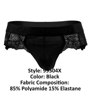 CandyMan 99304X Lace Thongs Color Black