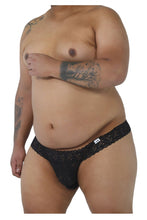 Load image into Gallery viewer, CandyMan 99315X Peek a Boo Lace Thongs Color Black