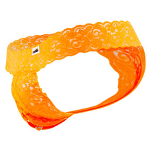 Load image into Gallery viewer, CandyMan 99315X Peek a Boo Lace Thongs Color Hot Orange