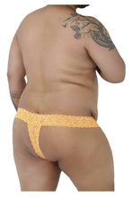 Load image into Gallery viewer, CandyMan 99315X Peek a Boo Lace Thongs Color Hot Orange