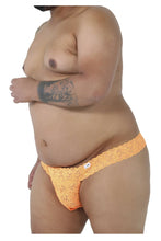 Load image into Gallery viewer, CandyMan 99315X Peek a Boo Lace Thongs Color Hot Orange