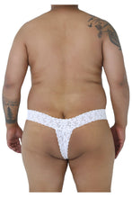 Load image into Gallery viewer, CandyMan 99315X Peek a Boo Lace Thongs Color White