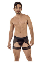 Load image into Gallery viewer, CandyMan 99403 Stripes Gaterbelt Thongs Color Black