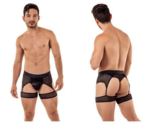 Load image into Gallery viewer, CandyMan 99403 Stripes Gaterbelt Thongs Color Black