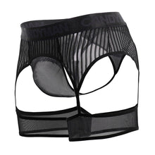 Load image into Gallery viewer, CandyMan 99403 Stripes Gaterbelt Thongs Color Black