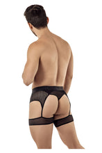 Load image into Gallery viewer, CandyMan 99403 Stripes Gaterbelt Thongs Color Black