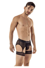 Load image into Gallery viewer, CandyMan 99403 Stripes Gaterbelt Thongs Color Black