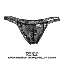 Load image into Gallery viewer, CandyMan 99420 Double Lace Thongs Color Black