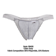 Load image into Gallery viewer, CandyMan 99420 Double Lace Thongs Color Gray