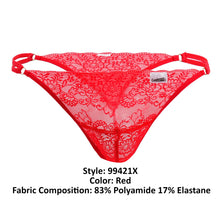 Load image into Gallery viewer, CandyMan 99421X Lace G-String Thongs Color Red