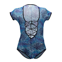 Load image into Gallery viewer, CandyMan 99438 Floral Bodysuit Color Blue