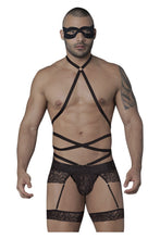 Load image into Gallery viewer, CandyMan 99483 Lace Garter Bodysuit Color Black