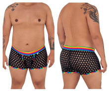 Load image into Gallery viewer, CandyMan 99511X Polka Mesh Trunks Color Black-Rainbow