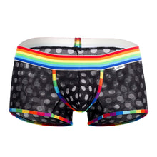 Load image into Gallery viewer, CandyMan 99511X Polka Mesh Trunks Color Black-Rainbow