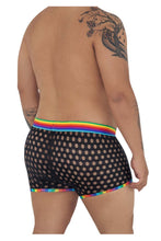 Load image into Gallery viewer, CandyMan 99511X Polka Mesh Trunks Color Black-Rainbow