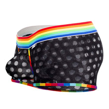 Load image into Gallery viewer, CandyMan 99511X Polka Mesh Trunks Color Black-Rainbow