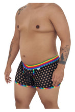 Load image into Gallery viewer, CandyMan 99511X Polka Mesh Trunks Color Black-Rainbow