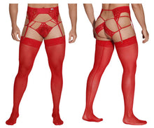 Load image into Gallery viewer, CandyMan 99550 Lace Garter-Jockstrap Outfit Color Red