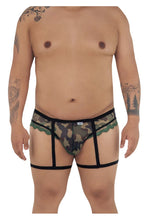 Load image into Gallery viewer, CandyMan 99580X Garter Camo Thongs Color Green