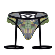 Load image into Gallery viewer, CandyMan 99580X Garter Camo Thongs Color Green