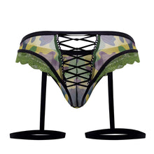 Load image into Gallery viewer, CandyMan 99580X Garter Camo Thongs Color Green