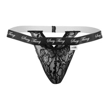 Load image into Gallery viewer, CandyMan 99594 Sexy Thing Lace Thongs Color Black