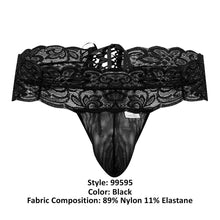 Load image into Gallery viewer, CandyMan 99595 Lace Thongs Color Black