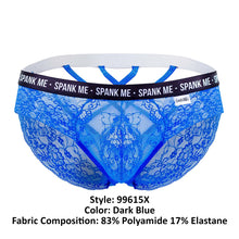 Load image into Gallery viewer, CandyMan 99615X Spank Me Lace Briefs Color Dark Blue