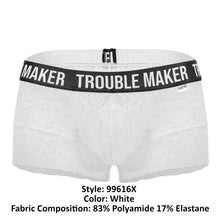 Load image into Gallery viewer, CandyMan 99616X Trouble Maker Lace Trunks Color White