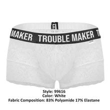 Load image into Gallery viewer, CandyMan 99616 Trouble Maker Lace Trunks Color White