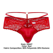 Load image into Gallery viewer, CandyMan 99647 Lace Thongs Color Red