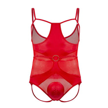 Load image into Gallery viewer, CandyMan 99670X Harness Bodysuit Color Red