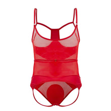 Load image into Gallery viewer, CandyMan 99670X Harness Bodysuit Color Red