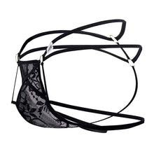 Load image into Gallery viewer, CandyMan 99671 Lace Jock Thongs Color Black