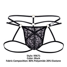 Load image into Gallery viewer, CandyMan 99671 Lace Jock Thongs Color Black