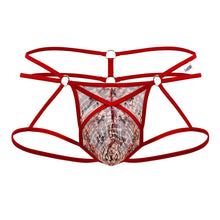 Load image into Gallery viewer, CandyMan 99671 Lace Jock Thongs Color Red