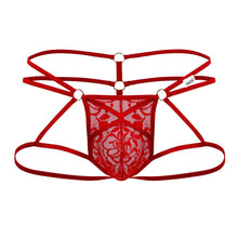 Load image into Gallery viewer, CandyMan 99671 Lace Jock Thongs Color Red