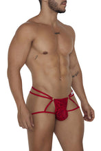 Load image into Gallery viewer, CandyMan 99671 Lace Jock Thongs Color Red