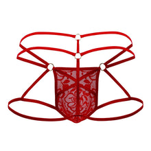 Load image into Gallery viewer, CandyMan 99671 Lace Jock Thongs Color Red