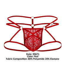 Load image into Gallery viewer, CandyMan 99671 Lace Jock Thongs Color Red