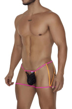 Load image into Gallery viewer, CandyMan 99678 Garter Thongs Color Neon-Black