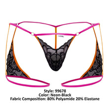 Load image into Gallery viewer, CandyMan 99678 Garter Thongs Color Neon-Black