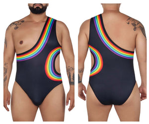 CandyMan 99702X Rainbow Bodysuit Color Black