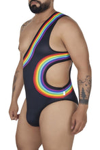 Load image into Gallery viewer, CandyMan 99702X Rainbow Bodysuit Color Black