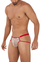 Load image into Gallery viewer, CandyMan 99730 Lace Jockstrap Color Beige-Red
