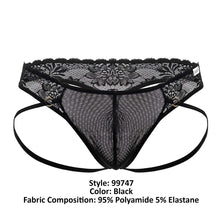 Load image into Gallery viewer, CandyMan 99747 Lace Thongs Color Black