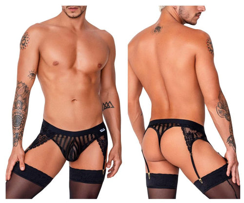 CandyMan 99766 Garter Thongs Color Black