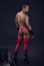 Load image into Gallery viewer, CandyMan 99792 Mesh Garter Thongs Color Red