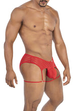 Load image into Gallery viewer, CandyMan 99792 Mesh Garter Thongs Color Red